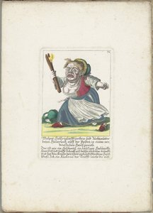 De dwerg Malper Höllriglin als waardin, asi 1710 Malper Höllriglin Würthin a chovná matka v Hünerloch auff der Pasteij v podrážděném domácím soudním sporu (název na předmět) Il Callotto resurcitato aneb Nově zařízený malý kabinet (série titl od Martin Engelbrecht (attributed to)