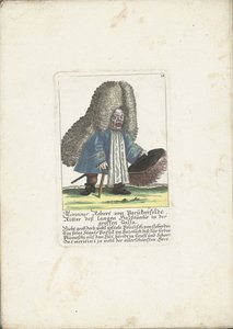 Dwerg Robert von Parukenfeldt, asi 1710 Monsieur Robert von Parukenfeldt, rytíř sukna s dlouhým krkem ve Velké Galle (titul na předmětu) Il Callotto resurcitato aneb nově zařízený malý kabinet (název série) od Martin Engelbrecht (attributed to)