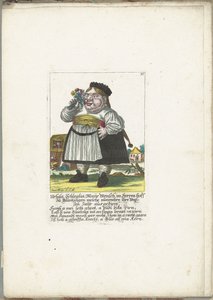Dwerg Ursula Schleglin, asi 1710 Ursula Schleglin, Maijr Mensch im Herren hoff zu Bluntzingen, která si nyní odsloužila půl roku (titul na předmět) Il Callotto resurcitato aneb nově zařízený malý kabinet (název série) od Martin Engelbrecht (attributed to)