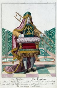 Metier: Čalounění. Rytina Martina Engelbrechta (1684-1756), v „“New Assembly of the manouvries habilles”” 18. století, Německo. Paříž, dekorativní umění od Martin Engelbrecht