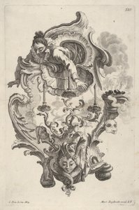 Sconce Representing Winter, od Sconce Representing the 4 Year Sides, asi 1730-56. od Martin Engelbrecht
