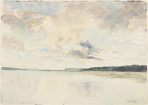 Ústa Seiny (tužka a akvarel na papíře) od Martin Hardie