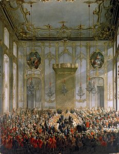 Dvorní banket ve Velké předsíni paláce Hofburg ve Vídni (podrobnosti viz 68229) od Martin II Mytens or Meytens