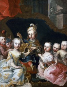 Portrét Josefa II jako dítěte se svými bratry (Vídeň od Martin II Mytens or Meytens