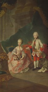 Dvě děti císařovny Marie Terezie Rakouské (1717-80) Leopolda (1747-92) (pozdějšího císaře Leopolda II.) a jeho sestry princezny Marie Kristiny (pozdější manželky Alberta Sachsen-Teschen zakladatele Alb