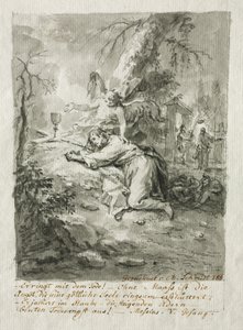Kristus na hoře Olivetské od Martin Johann Schmidt