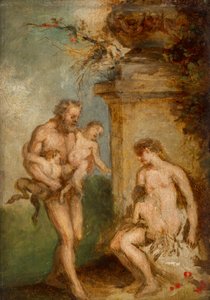 Výchova satyrských dětí od Martin Johann Schmidt