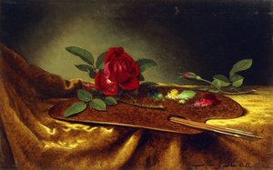 Růže na paletě, 80. léta 19. století od Martin Johnson Heade
