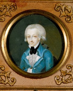 Rakousko, Portrét rakouského skladatele Wolfganga Amadea Mozarta (1756 - 1791), asi 1773 (miniatura na slonovině)