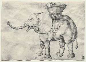 An Elephant with Howdah, c. 1485. od Martin Schongauer