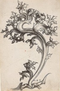 Listová ozdoba z bodláku od Martin Schongauer