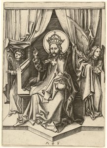 Kristus na trůnu se dvěma anděly od Martin Schongauer