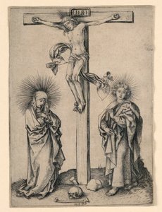 Kristus na kříži s Marií a Janem od Martin Schongauer