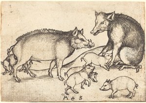 Rodina vepřů od Martin Schongauer