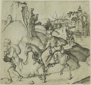 Rolnická rodina na trhu od Martin Schongauer