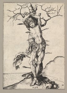 Svatý Šebestián, ca. 1435-1491. od Martin Schongauer