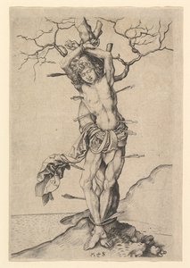 Svatý Šebestián, ca. 1435-1491. od Martin Schongauer