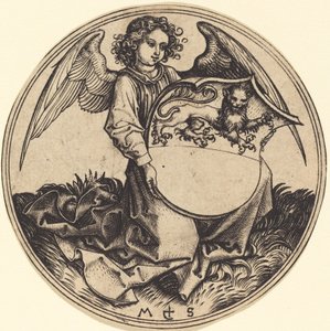Štít se lvem, držený andělem od Martin Schongauer