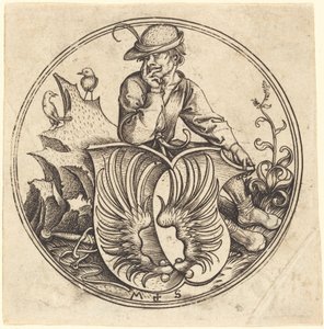 Štít s křídly, držený rolníkem od Martin Schongauer