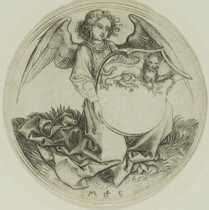 Štít se lvem, držený andělem od Martin Schongauer