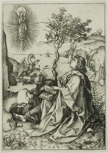 Svatý Jan Evangelista na Patmosu od Martin Schongauer