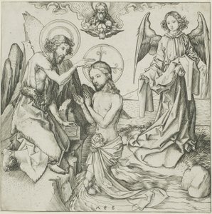 Křest Kristův od Martin Schongauer
