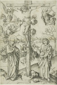 Ukřižování se čtyřmi anděly od Martin Schongauer