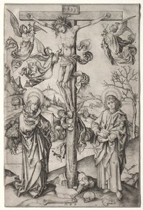 Ukřižování se čtyřmi anděly. od Martin Schongauer
