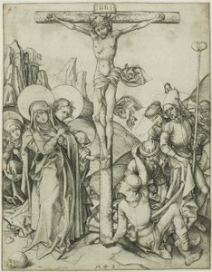 Ukřižování se svatými ženami, svatým Janem a římskými vojáky od Martin Schongauer