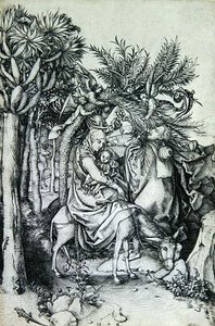 Útěk do Egypta (rytina) od Martin Schongauer
