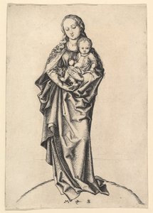 Panna a dítě s jablkem, ca. 1475. od Martin Schongauer