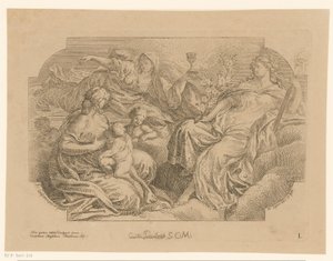 Ženské zosobnění tří božských ctností Stropní malby v Sacrestia di Solimena (název série) od Martin Speer