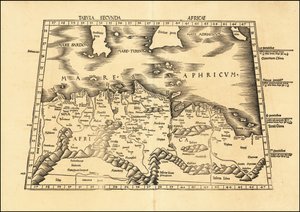 1513 Ptolemaiova 2. mapa Afriky, Martin Waldseemüller od Martin Waldseemuller