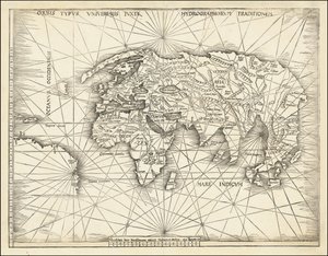 1513 mapa - Orbis Typus Universalis Iuxta Hydrographorum Traditionem od Martin Waldseemuller