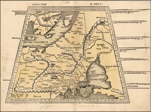 Mapa Pobaltí, Skandinávie, Polska a východní Evropy z roku 1513, Martin Waldseemüller