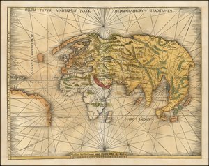 Mapa světa z roku 1513 od Martina Waldseemüllera