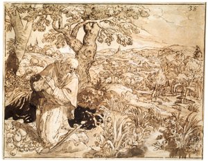 Poustevník, 1585-1586 od Maarten de Vos