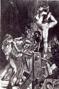 Trest čarodějnice, 1911 litho od Martin van Maele