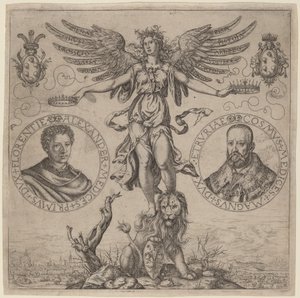 Alexander de Medici a Cosmo de Medici od Martino Rota