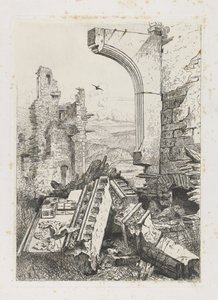 Zřícenina hradu Bourscheid od Martinus Antonius Kuytenbrouwer jr.