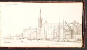 Düsseldorf pohled z Rýna od Martinus Rørbye
