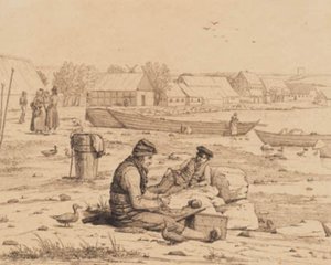 Strandgaden v Thisted. 1830 od Martinus Rørbye