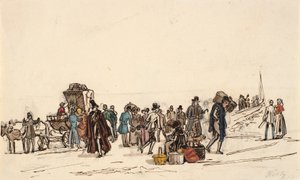 Studium na "Lodní most v Horten v Christiania Fiorden" od Martinus Rørbye