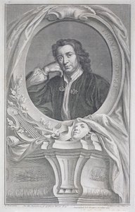 Portrét Thomase Otwaye (1652-85) vyrytý Jacobusem Houbrakenem (1698-1780) (rytina) od Mary (after) Beal