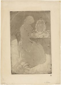 U toaletního stolku od Mary Cassatt