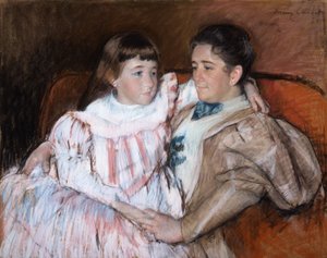 Louisine Havemeyer a její dcera Electra, 1895 (pastel na papíře) od Mary Cassatt