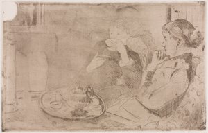 Lydia a její matka u čaje, c. 1880. od Mary Cassatt