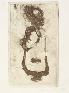 Mademoiselle Luguet v kabátě a klobouku, c. 1883 od Mary Cassatt