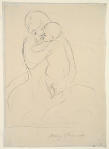 Mateřské pohlazení, 1921 od Mary Cassatt