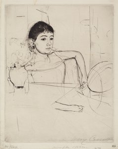 Mimi jako brunetka od Mary Cassatt